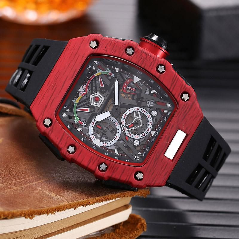 

Men's designer watch rubber strap Men's luxury fashion all dial work Stainless steel watch case quartz sports watch high-quality watch