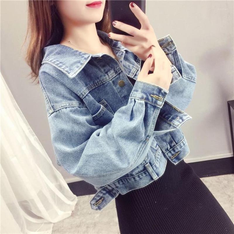 

Women's Jackets Jacket 2023 Spring Denim Korean Version Of Loose Long-sleeved Washed And Old All-match Short On Clothes, Blue