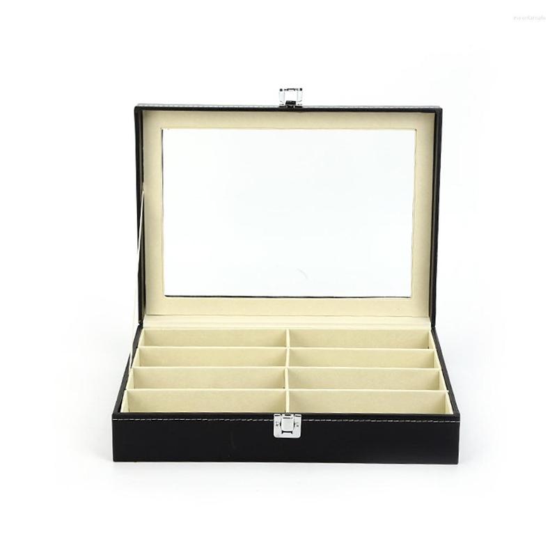 

Jewelry Pouches 8 Slots Sunglasses Case Eyeglasses Eyewear Display Box Watch Organizer Collection Holder Gift Accessories Store