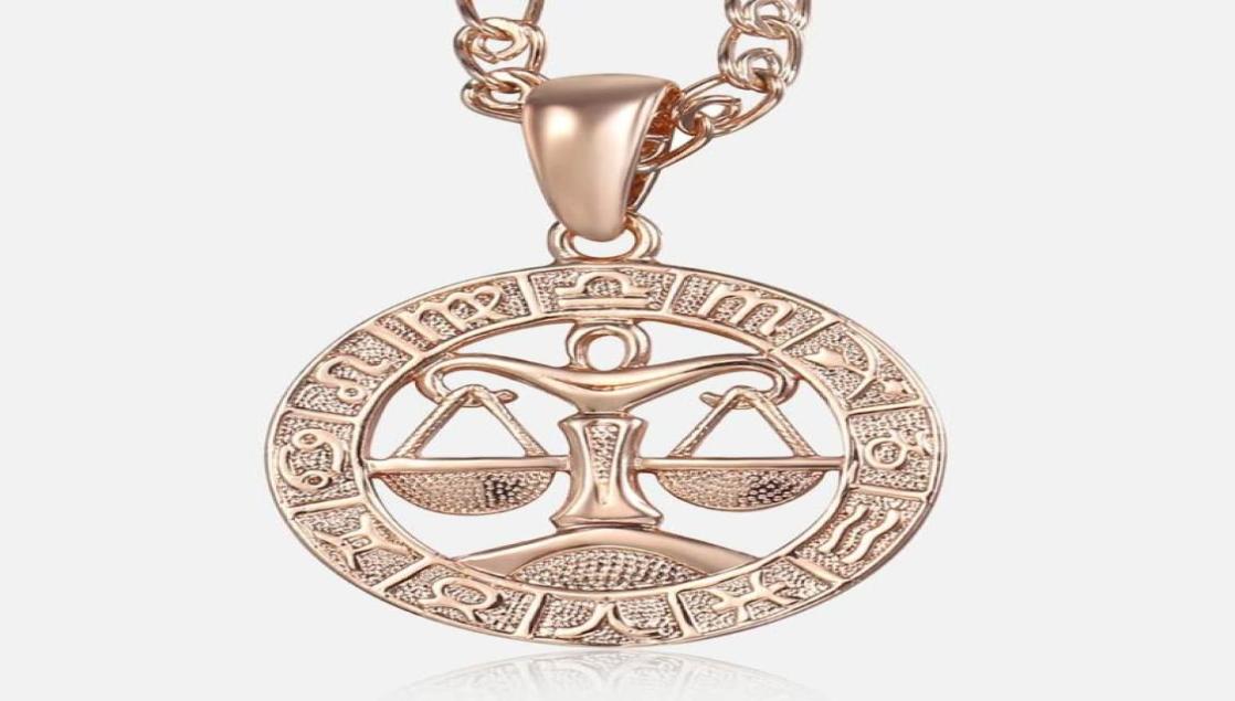 

Pendant Necklaces Libra Zodiac Sign Necklace For Women Men 585 Rose Gold Fashion Personal Birthday Gifts GP279Pendant5126893