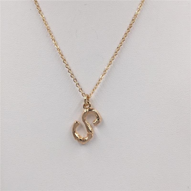 

Pendant Necklaces Gorgeous Gold Color Plating Sculpture Letter Necklace For Women Girl Casual Trendy Chic Elegant Party Decoration Jewelry