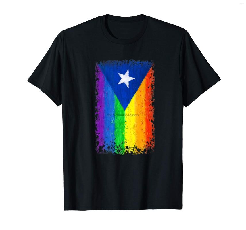 

Men' T Shirts Puerto Rican Gay Pride Flag Shirt Rainbow Shirt-Men' T-Shirt-Black, Men-darkpurple
