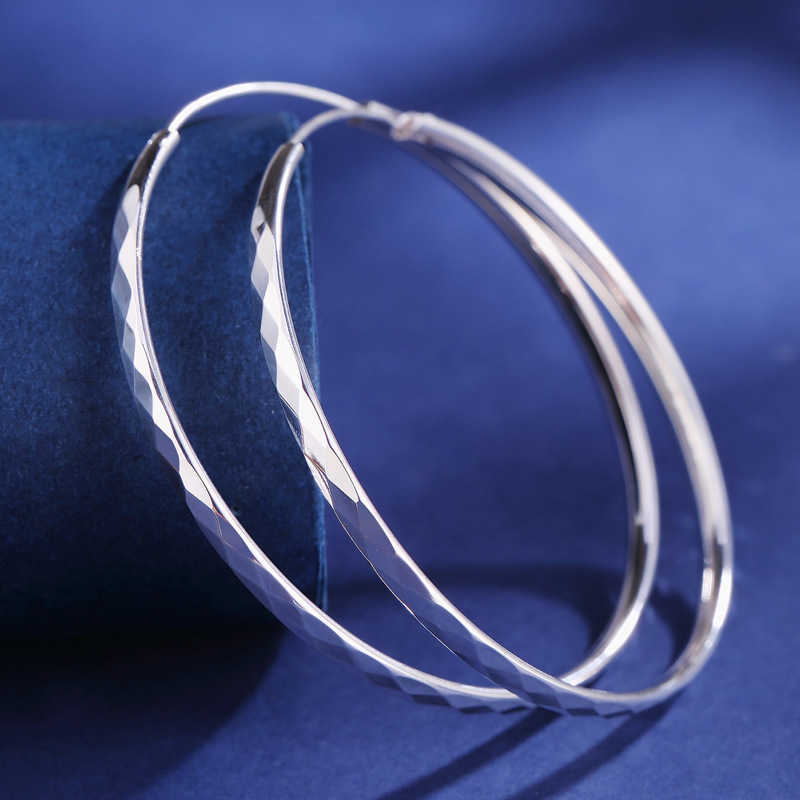 

99 full silver earrings exaggerate the big circle style big circle ring temperament Korean personality women's fashion net red
