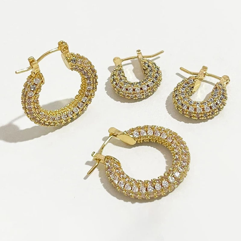 

Peri'sBox Large Small Chunky Hoop Earrings Set With Zircon Huggie Earring Hoops Unusual Cute Trendy Earrings For Women Gifts