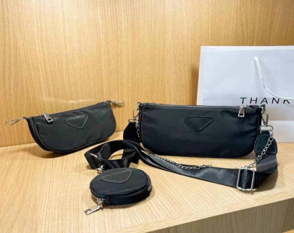 

selling Designer Luxury Plain black Shoulder Bags Nylon canvas Handbags wallet women Chains bags Crossbody bag Hobo purses tot7344667