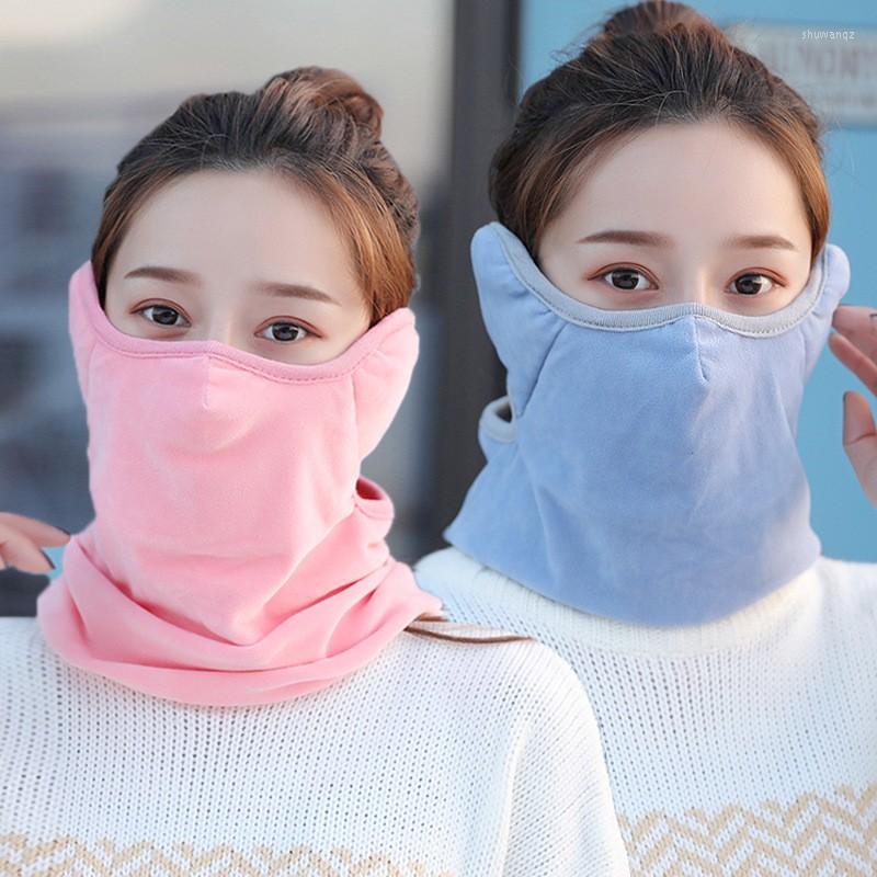 

Scarves Sell Winter Windproof Plush Cover Earmuffs Scarf 3 In 1 Fleece Warm Face