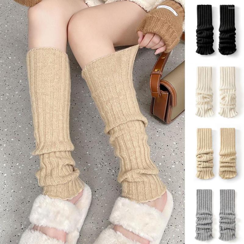 

Women Socks 1 Pair Slim Fit High Stretchy Knitting Decorate Keep Warm Extra Long Heavy Slouch Cotton, Beige