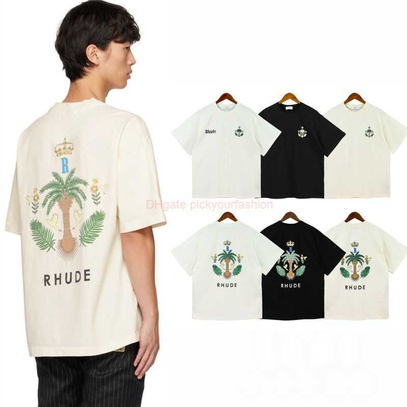 

Designer Fashion Clothing Tees Tshirt Summer Fashion Men Recommend Rhude Mens Printed Cotton Roundneck Shortsleeved Student Versatile Tshirt Ins Cotton Streetwe, 2731 black