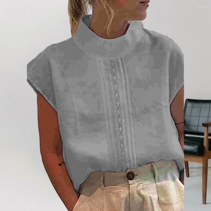 

Women's Blouses Fashion Pullover Tops Short Sleeve Lightweight Oversized Pure Color Tunic Breathable Shirt Top Streetwear, White