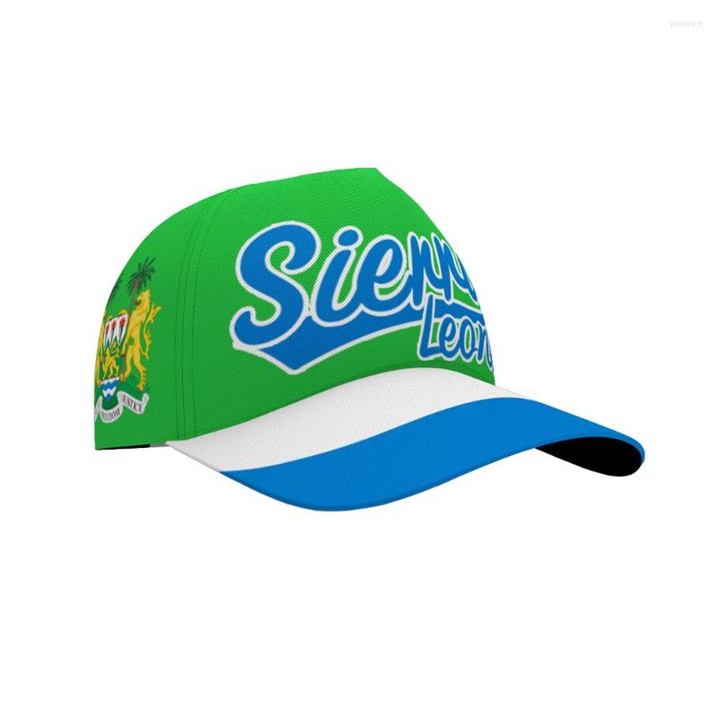 

Ball Caps Sierra Leone Youth Hat DIY Free Custom Made Name Number National Flag Leonean College Print Po Logo Text Baseball Cap, 1004