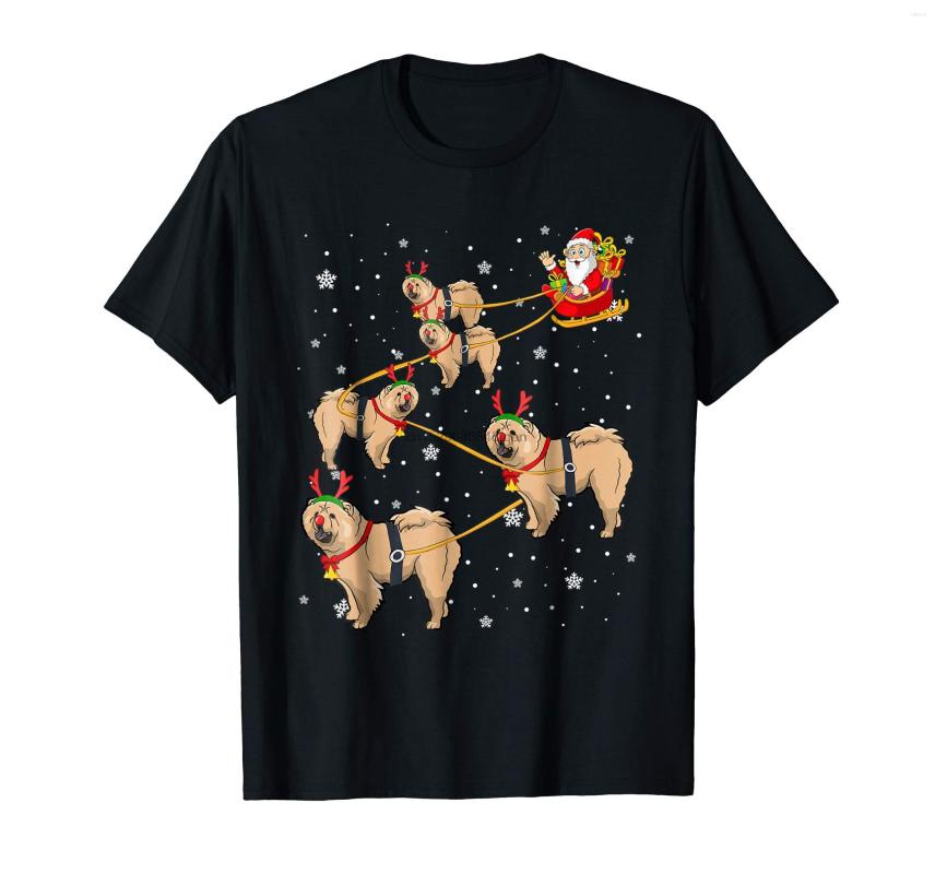 

Men' T Shirts Chow Lover Antler Pull Santa' Sleigh Christmas T-Shirt-Men' T-Shirt-Black, Men-darkpurple