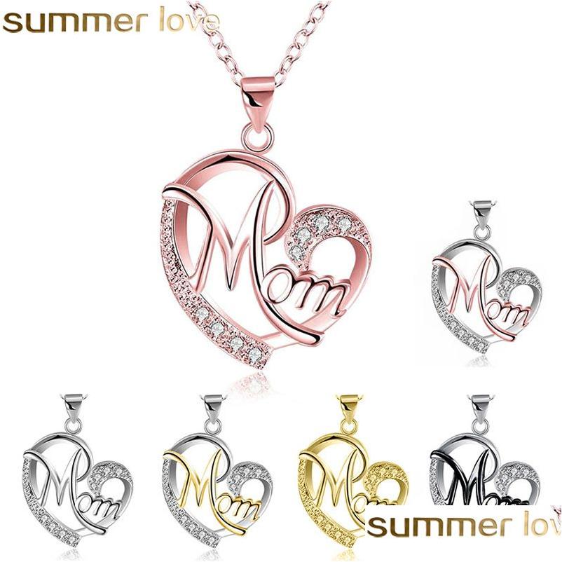 

Pendant Necklaces Fashion Heart Shape Letter Mom High Quality Mothers Birthday Jewelry Gift For Mother Drop Delivery Pendants Dhwot