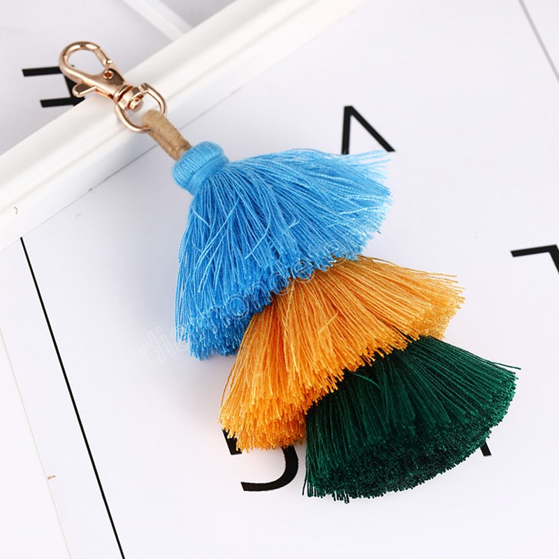 

Multicolor Tassel Pendant Keychains Fluffy Tassels Key Holder Creative Bag Car Hanging Ornaments Jewelry Gift for Women Girls