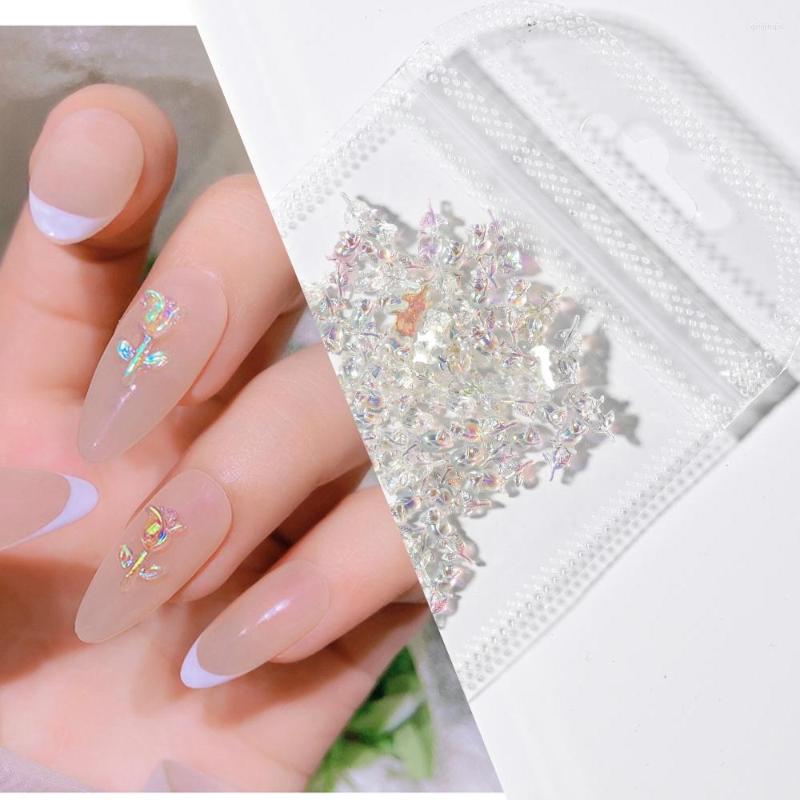

Nail Art Decorations 100Pcs Cute Resin 3D Aurora Rose Flowers For Jewelry Charms Parts 5X10mm-DIY Accessories