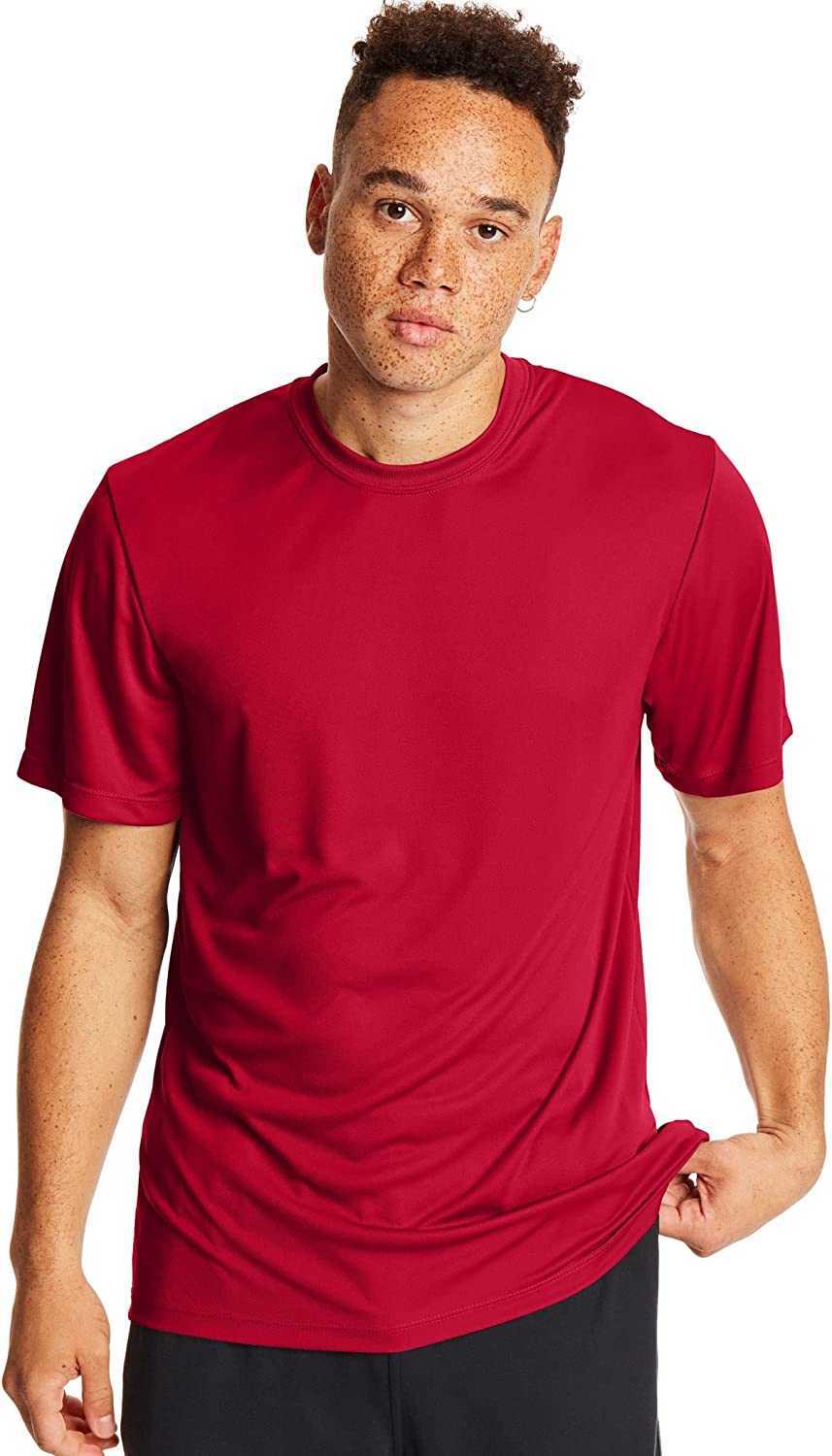 

Hanes Sport Men's Set Cool DRI Moisture wicking High Performance T-shirt Pack DM9I 1 ZZTN, Deep red