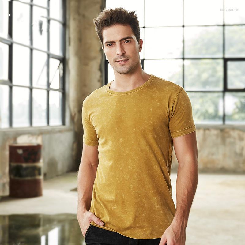 

Men's T Shirts GustOmerD 2023 Summer Brand Quality 100 Cotton Tees Men Fashion Vintage Slim Fit Short Sleeve Shirt Heavy Water Clothes, Black
