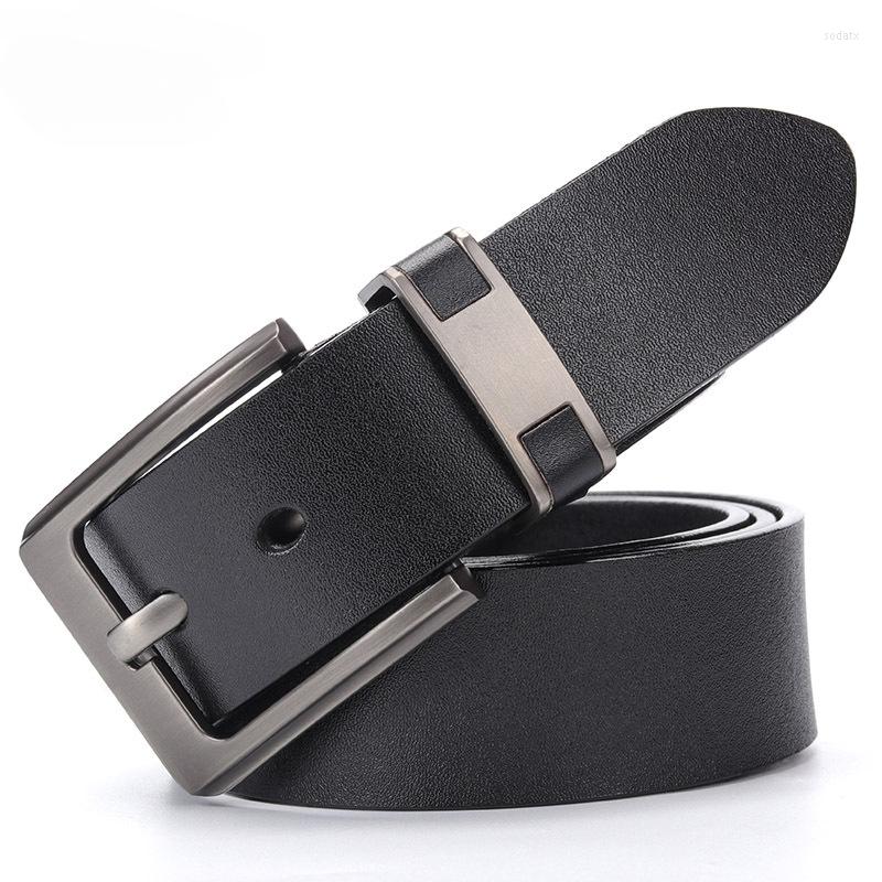 

Belts 2023 Men's Vintage Needle Buckle Belt Leather Foreign Trade Fashion Business Casual Cowhide, Black