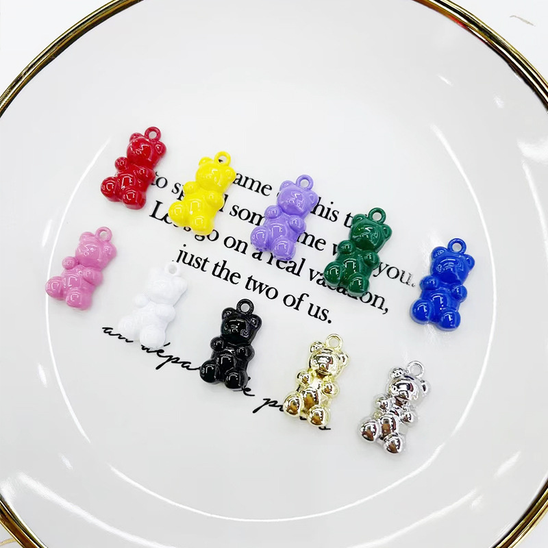 

10pcs Cute Candy Color Bear Charm For DIY Handmade Jewelry Earring Pendant Bracelets Necklace Gifts Jewelry Making Accessories