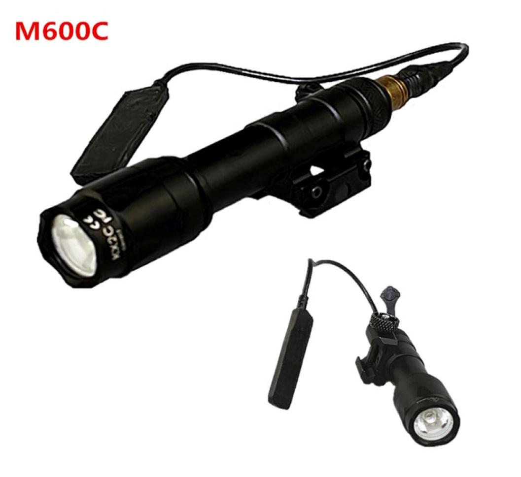 

M600C Tactical Scout Light Rifle Flashlight LED Hunting Spotlight Constant and Momentary Output with Tail Switch2157763, Black