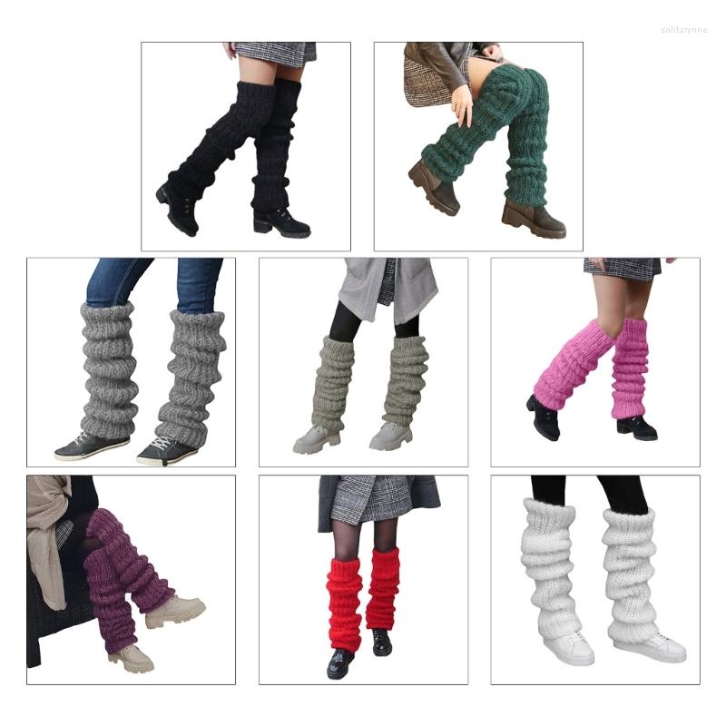 

Women Socks Baggy Slouchy Long Crochet Knitted Furry Boot Stockings, Red