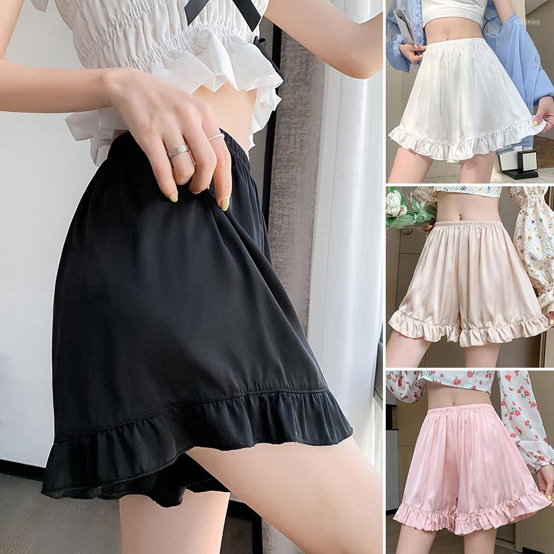 

Women's Panties Women Under Skirt Safety Short Pants Ruffle Seamless Underpants Wave Hem Boxer Girl Loose Summer Shorts, 02