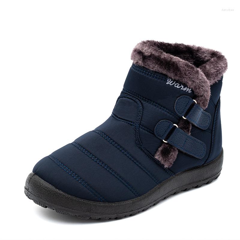

Boots Women Shoes Waterproof Snow Female Plush Winter Warm Ankle Botas Mujer Woman Plus Size 43, Black