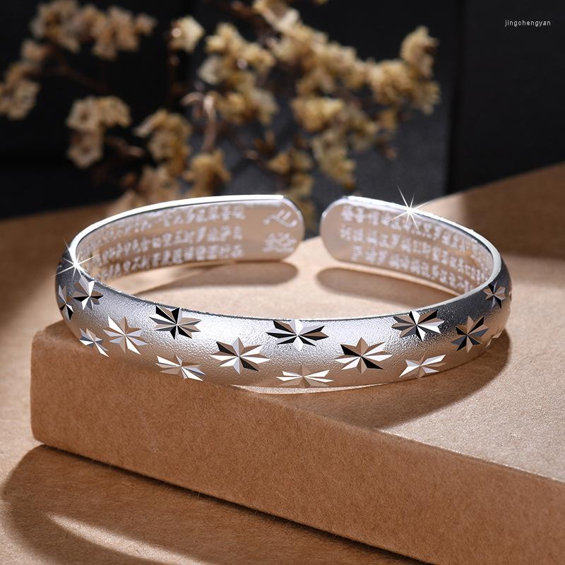 

Bangle Women's Silver Color Personality Frosted Gypsophila Open Bracelet Fashion Trend Jewelry Gift Z131