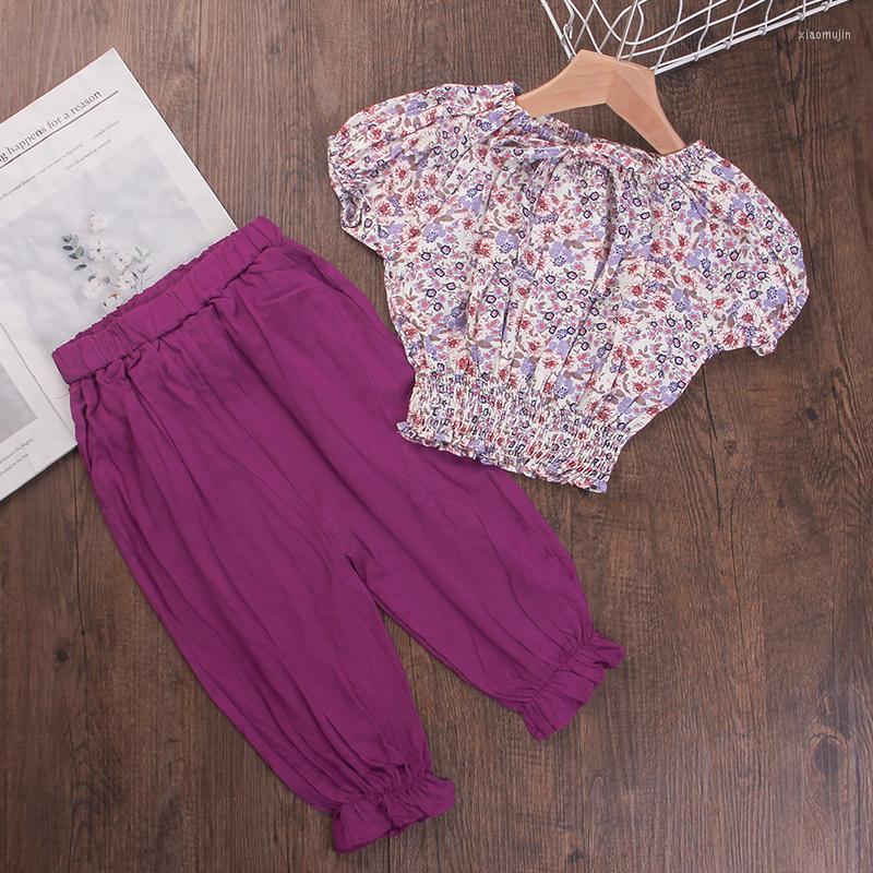 

Clothing Sets Melario Casual Girls Clothes Floral Short Sleeved Pant 2pcs Outfit Summer Children Suit Kids Boutique For, Az2818purple