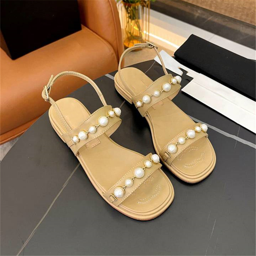 

Fashion Women's Sandals 2023 Channel Luxury Brand Letter Logo Summer Women's High Heels Men's Casual Student Flats 014-05