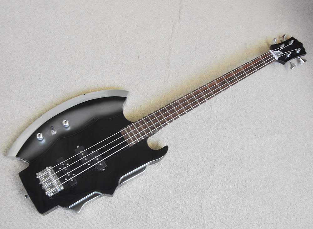 

Left Hand 4 Strings Black Axe Electric Bass Guitar with Rosewood Fretboard Customizable