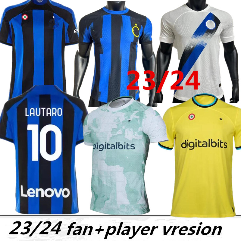 

2023 player version LUKAKU soccer jersey BARELLA INTERS DZEKO MILANS LAUTARO VIDAL J. CORREA 22 23 football shirt CALHANOGLU GAGLIARDINI Men kit Yellow Kids equpment