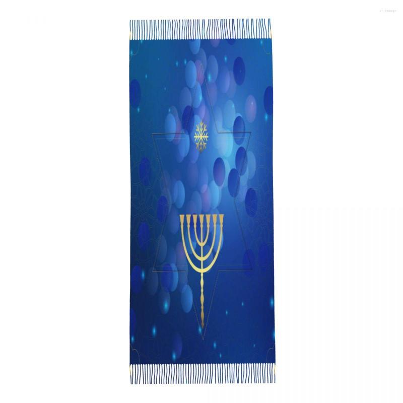 

Scarves Winter Scarf Women Thin Warm Shawl Wrap Golden Hanukkah Tassel Lady Blanket Echarpe Bufanda Hijab