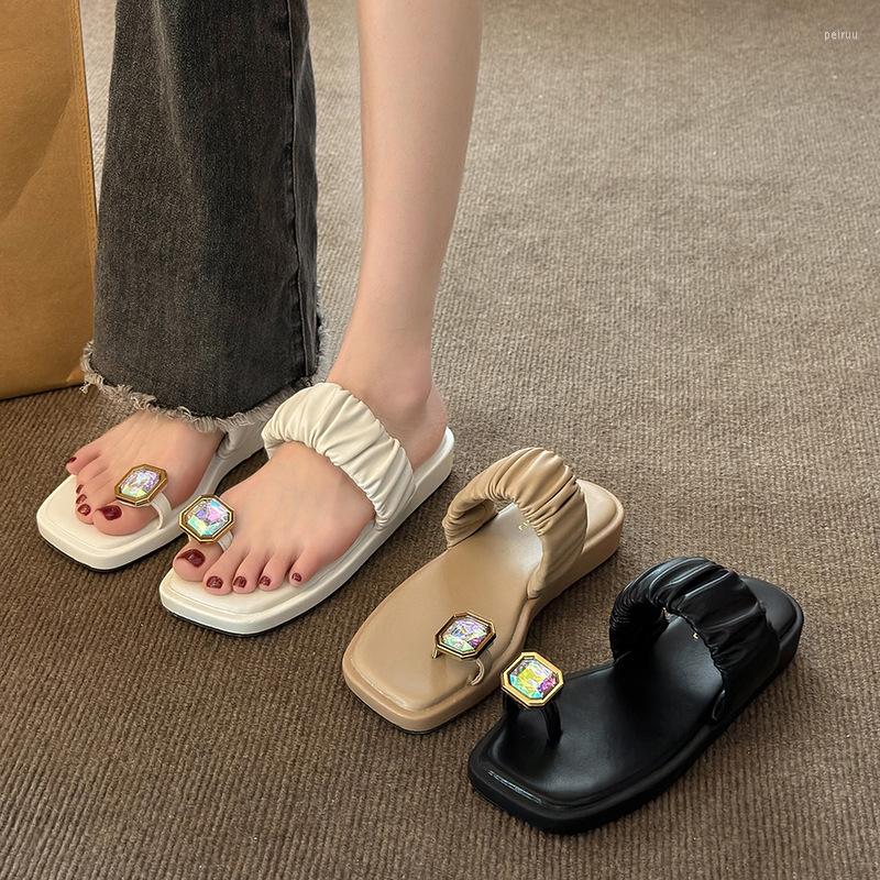 

Slippers Casual Summer Women's Shoes Slides Pantofle Platform Low Shale Female Beach Rubber Flip Flops Luxury 2023 Sabot Hawaiia