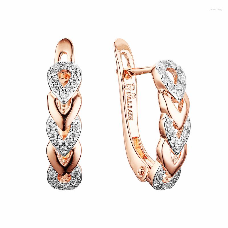 

Dangle Earrings Women Heart Shape Design Drop 2023 Rose 585 Gold Color Fashion Jewelry Lady Gift