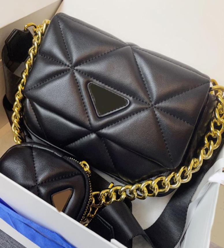 

New Lingge Messenger Bag Sheepskin Leather Crossbody Bags Gold Chain Handbag Lady Simple Handbags Neck Purse Coin Wallet2573000