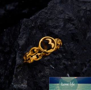 

European and American Hip Hop Style Cross Chain Ring High-Grade Light Luxury Personality Design Letters Ring Classic