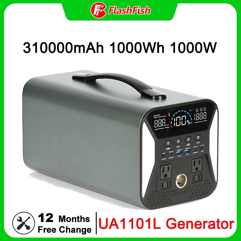 

Flashfish 230V Portable Power Station 310000mAh 1000Wh Solar Generator 1000W AC Outlets Backup Battery Pack CPAP Outdoor RV SOS