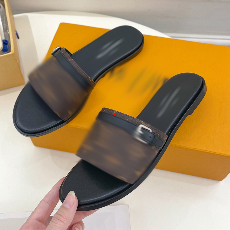 

2023 Fashion Women Slippers Sandal Classic Black Flat Home Slipper Bathroom Leather Sandals Shoes Woman Flip Flops Luxury Pantoufles Sandales Summer Slides -175, Picture color