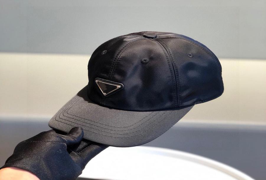 

2021ss Inverted triangle metal logo Cap for Men Woman High quality version outdoor hats Baseball Caps Patchwork Summer Sun Visor5628064, Black