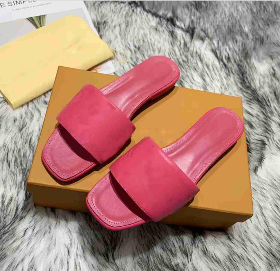 

Luxury Designer Revival Flat Mules Slippers Women Slides Black Pink Orange WATERFRONT Brown White Summer Flip Flops Sandals With Box