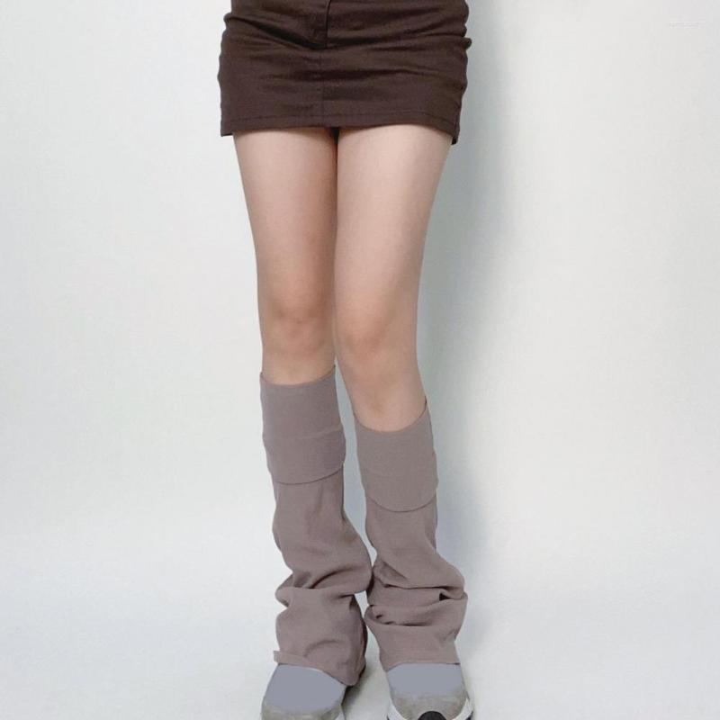 

Women Socks 1 Pair Chic Solid Color Knitted Winter Soft Autumn Long, Black