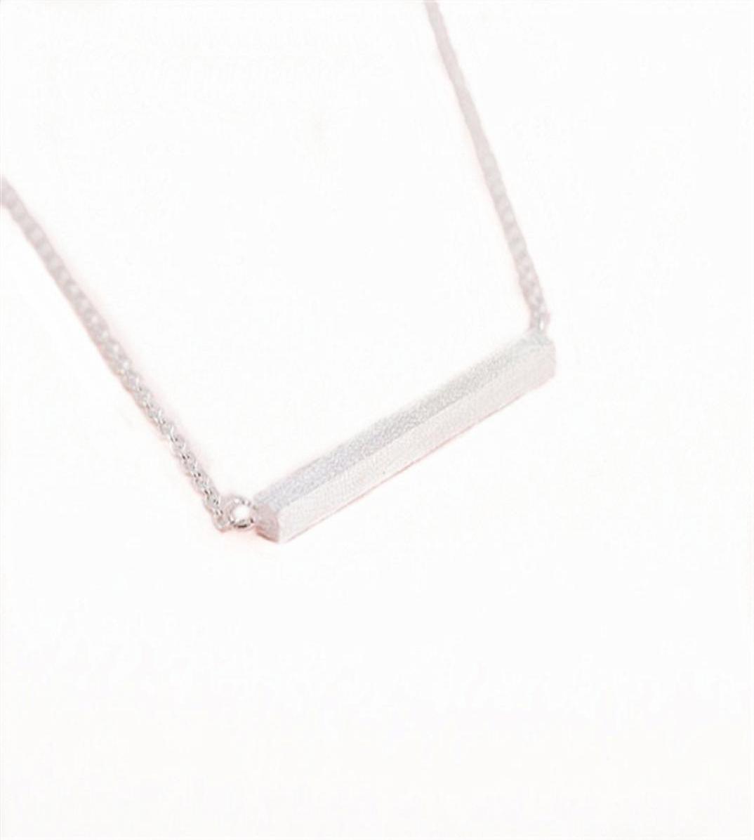 

Fashion Square Bar Pendant Necklace 18k Gold silver plated Necklaces for women gift Whole3864883