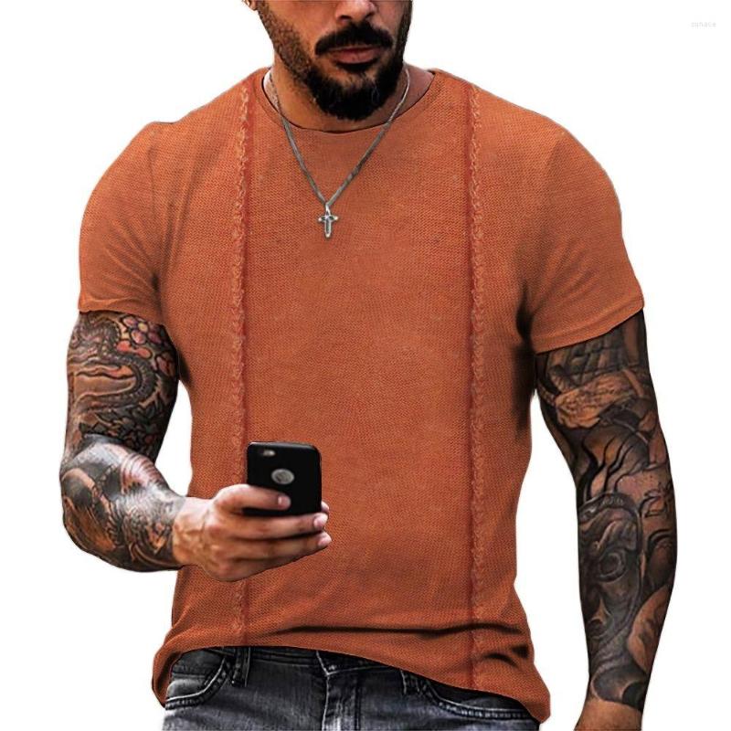 

Men's T Shirts Summer Solid Color Men's T-shirts Breathable Polyester O-Neck Short Sleeve Tee Vintage Large Size Casual Men Clothing 6XL, A01-dy10567