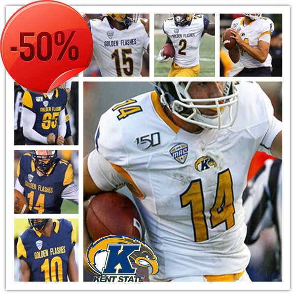 

2021 NCAA College Kent State Golden Flashes Football Jersey Woody Barrett C.J. Holmes Tony Butler Dustin Crum Ty Berrong Luke Floriea 4XL, Men yellow