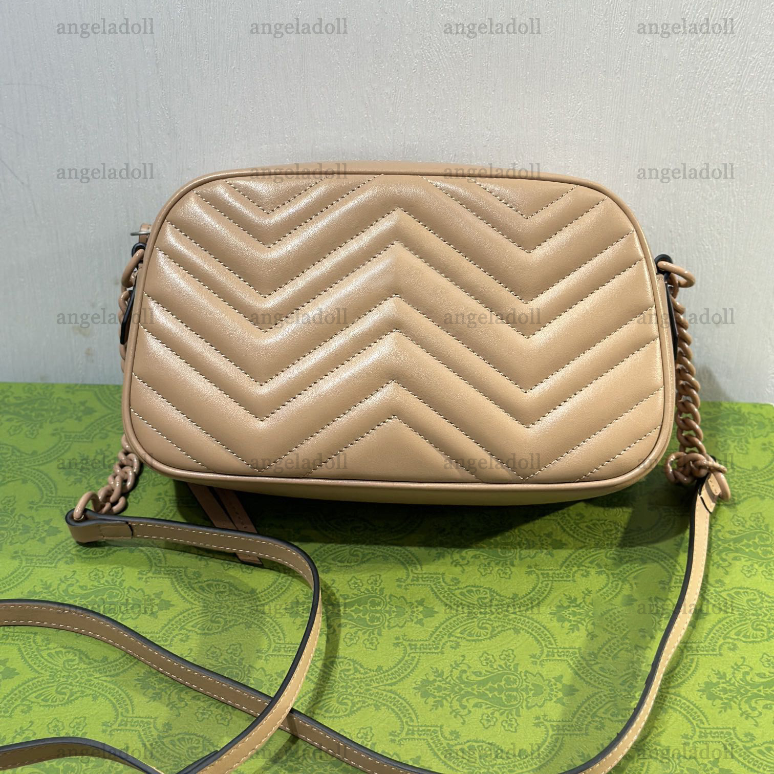 

10A Mirror Quality Designers Small Marmont Camera Bags 24cm Womens Real Leather Handbag Chevron Quilted Zipper Black Purse Crossbody Shoulder Strap Bag With Box