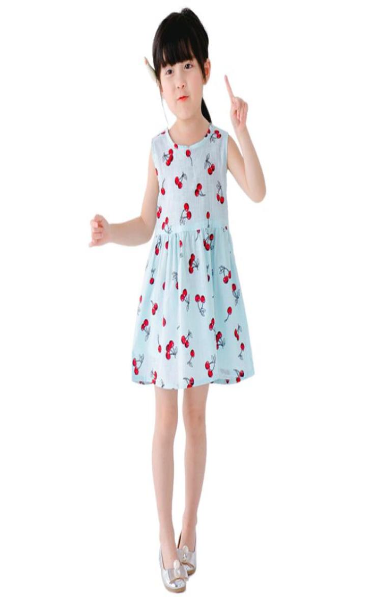 

Princess Girls Dress Costume Cherry Print Clothes for Kids Baby Sleeveless ALine Dresses Girl Children Christmas Party Clothing6941990, Red