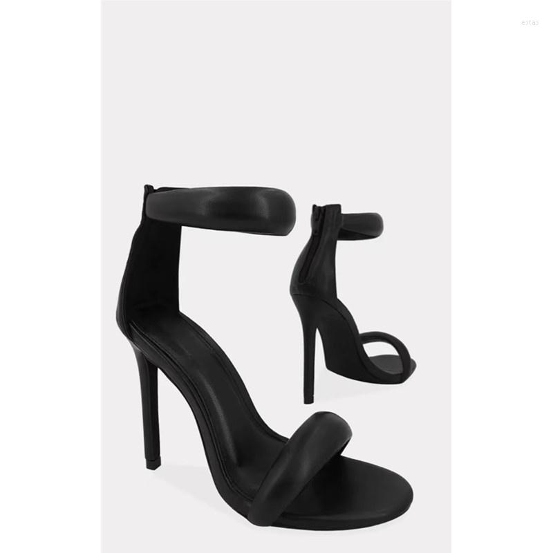 

Sandals European And American Style 2023 Simple Fashion Round Head Straight Toe Back Zipper High Heel Roman For Women Shoes, Gold