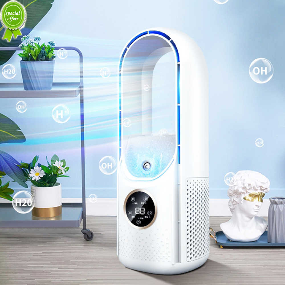 

New Bladeless Fan Portable Air Conditioner LED Display Desktop Fanless Blade Cooler Cooling Fan Tower Air Cooler for Office Bedroom