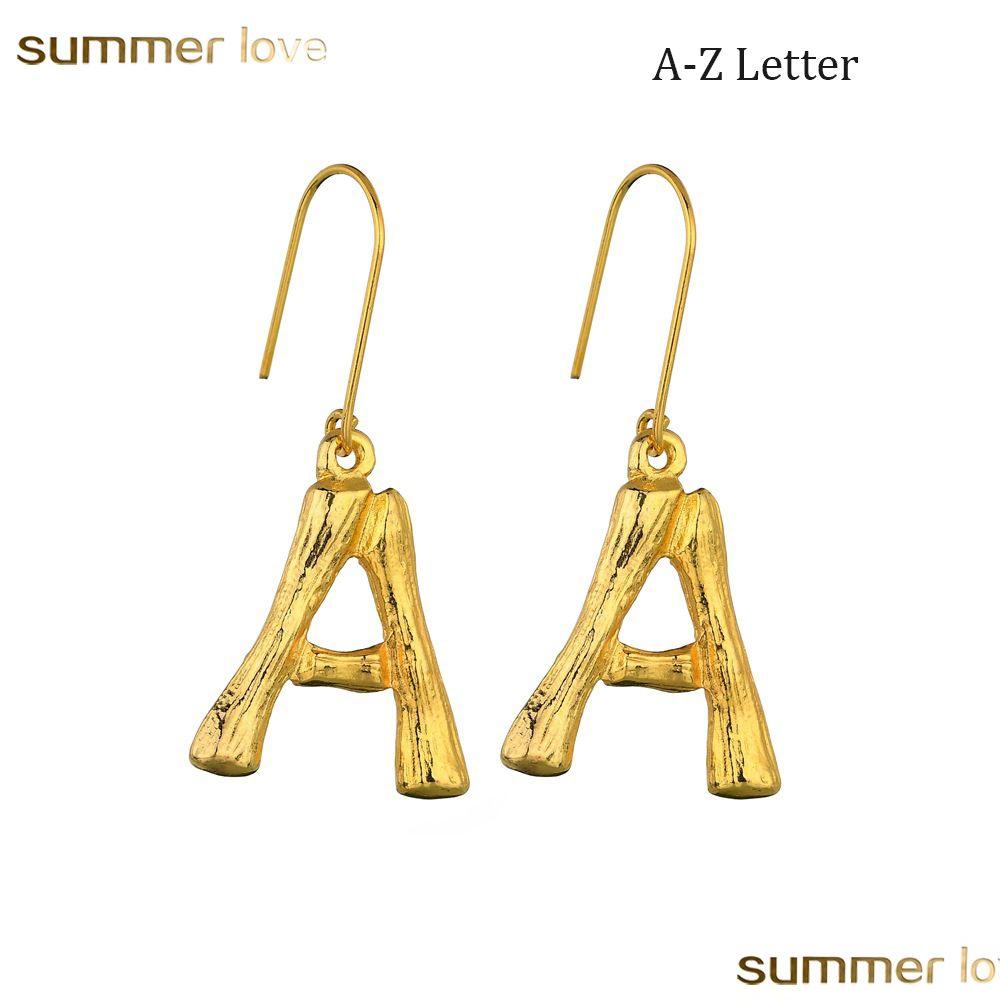 

Charm Designer Az Letter Earrings For Women Girls 26 Letters Alphabet 18K Plated Bamboo Dangle Earring Jewelry Gift Drop Delivery Dhvuk