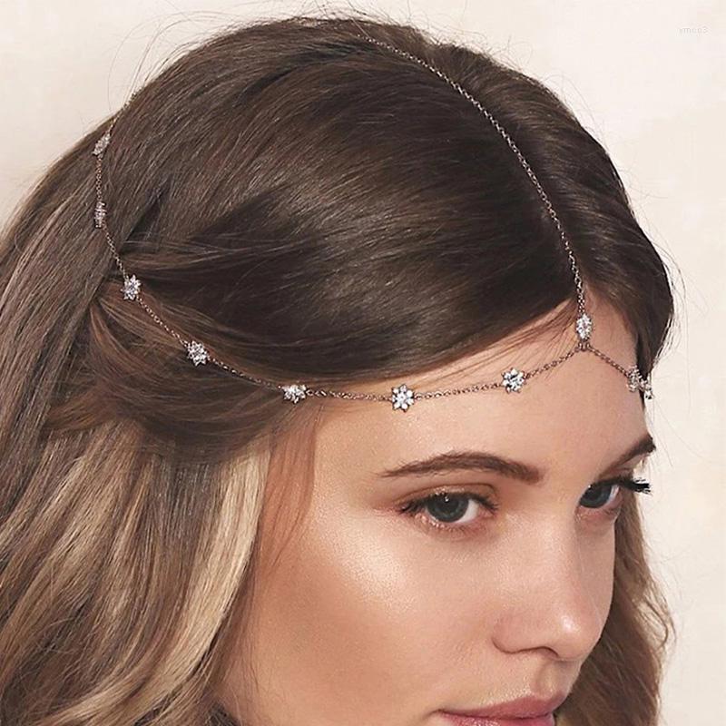 

Hair Clips Stonefans Simple Fashion Zircon Chain Bride Headpiece Ornament For Women Bohemian Wedding Jewelry Tiara Headband Gifts